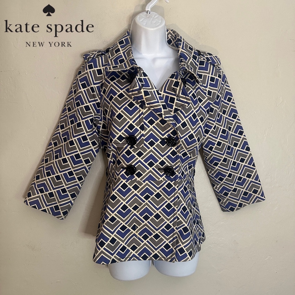 Kate Spade Jacket Size 4 Gently worn 100% cotton Double breasted Fully lined